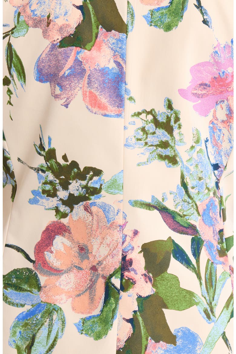 Floral One-Button Blazer, Alternate, color, SAND PEACH