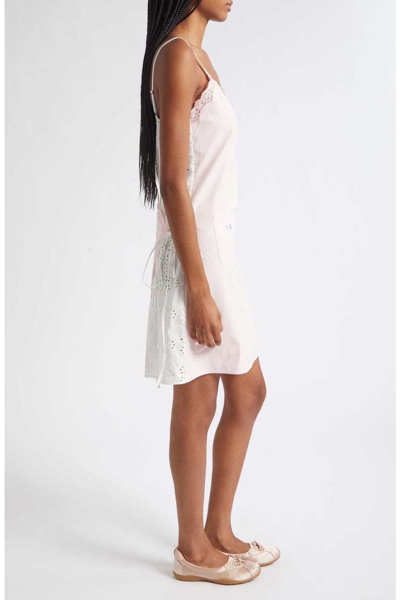 Chamomile Lace Trim Cotton Poplin & Eyelet Slipdress, Alternate, color, PINK