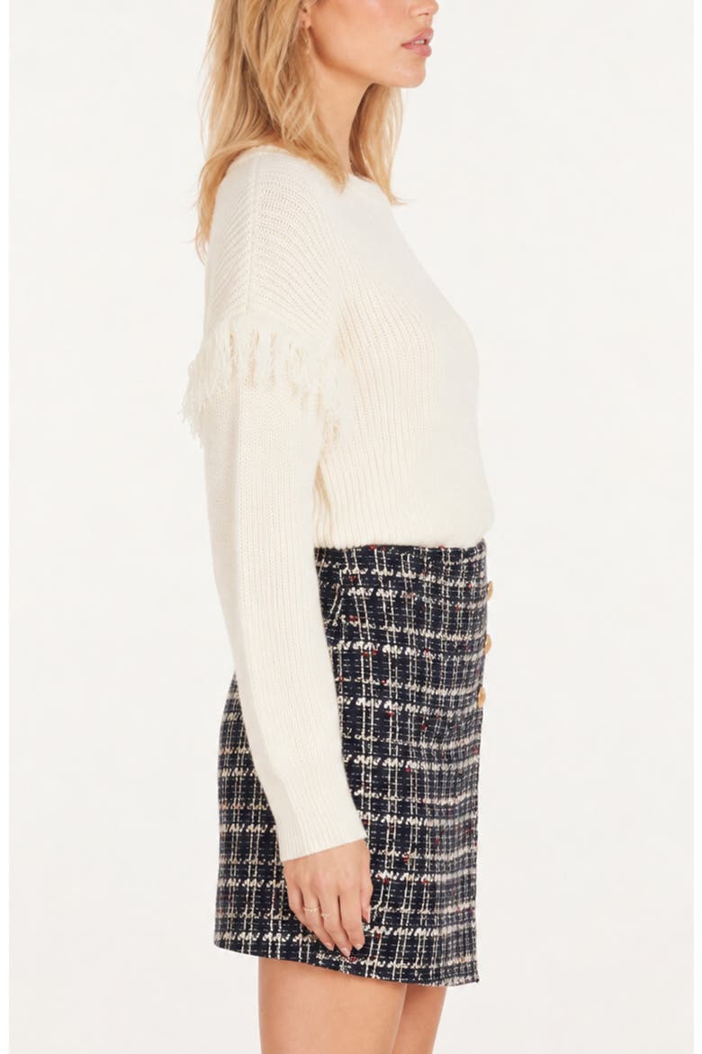 Fringe Detail Sweater, Alternate, color, Ivory