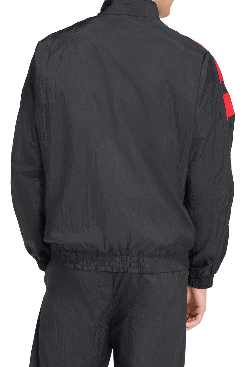 Arch Oversize Nylon Track Jacket, Alternate, color, BLACK/ BETTER SCARLET