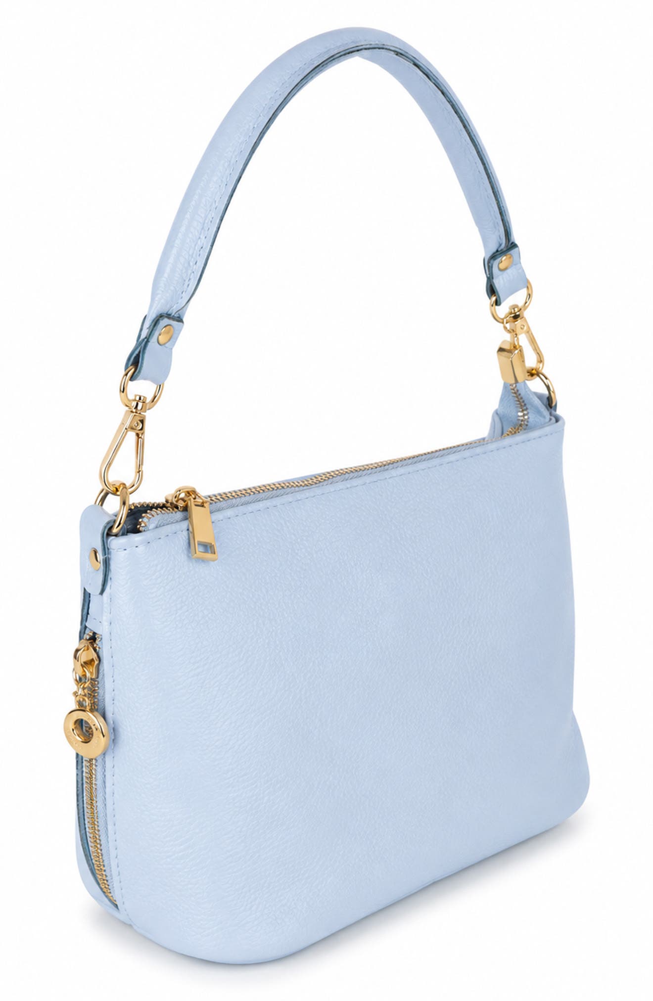 Beatrice Leather Hobo Shoulder Bag, Alternate, color, PALE BLUE