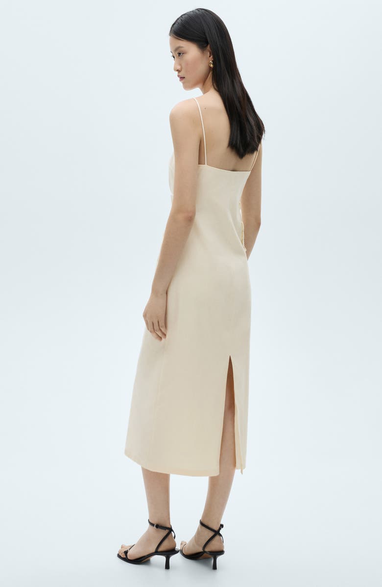 MANGO Floral Crochet Sleeveless Midi Dress, Alternate, color, Ecru