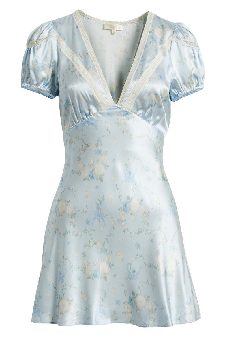Sylara Silk Minidress, Alternate, color, SNOWDROP BLUE