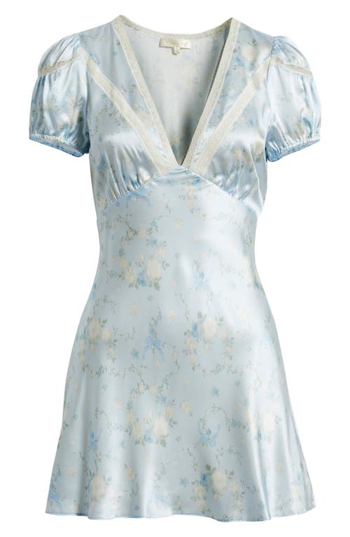 Loveshackfancy Sylara Silk Minidress In Blue