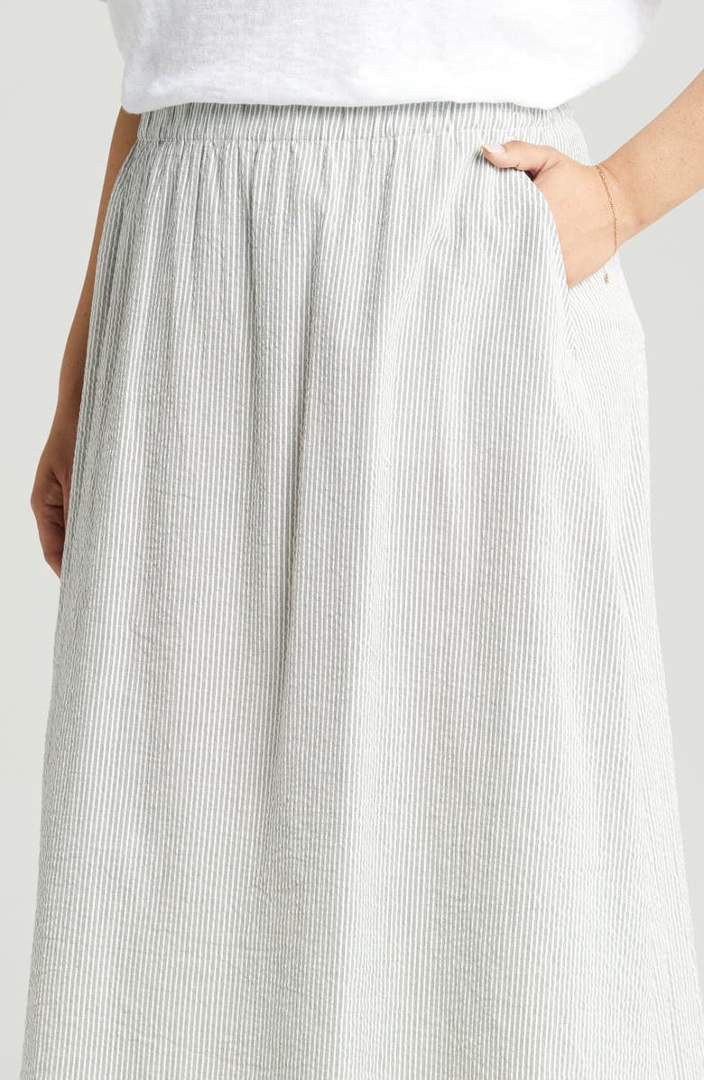 Eileen Fisher Organic Cotton A-Line Skirt, Alternate, color, White/ Black