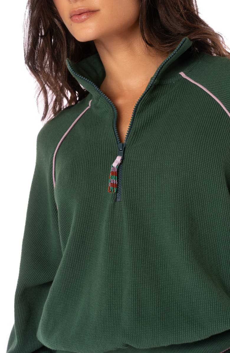 Maaji Shamrock Quarter-Zip Cover-Up Pullover, Alternate, color, 