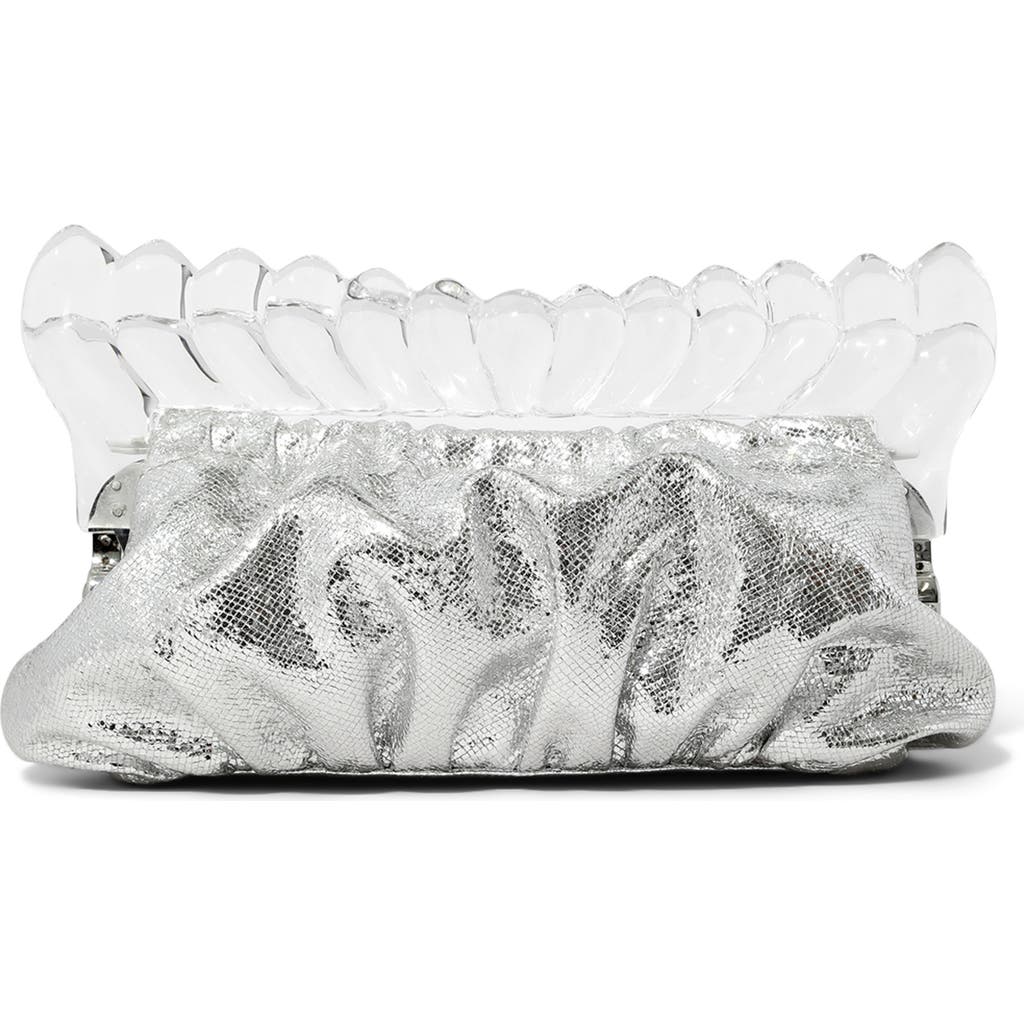 Alexis Bittar The Pouf Clutch In Silver