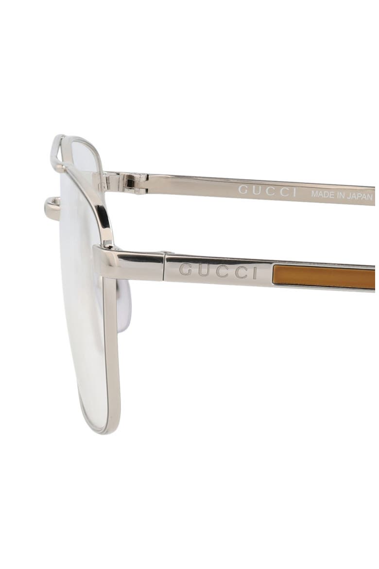 55mm Aviator Optical Glasses, Alternate, color, SILVER SILVER TRANSPARENT