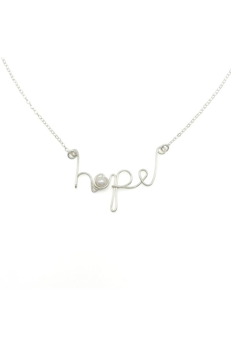 Hope Sterling Silver Necklace, Alternate, color, Silver