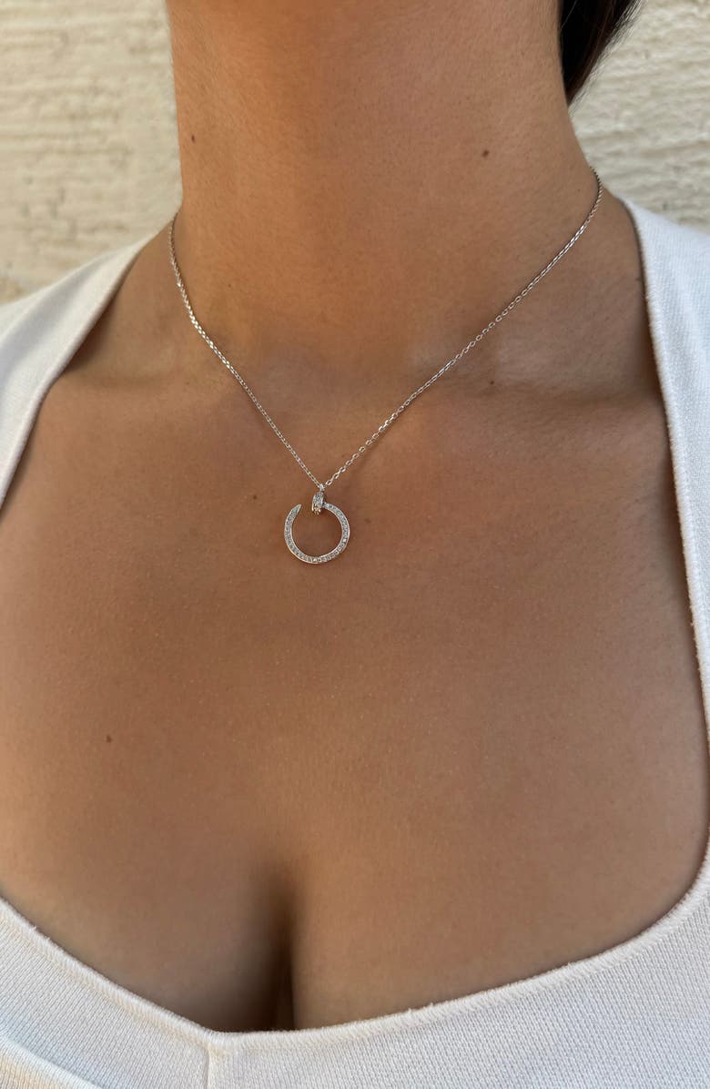 Adornia Set of 2 Clover & Nail Pendant Necklaces, Alternate, color, Silver