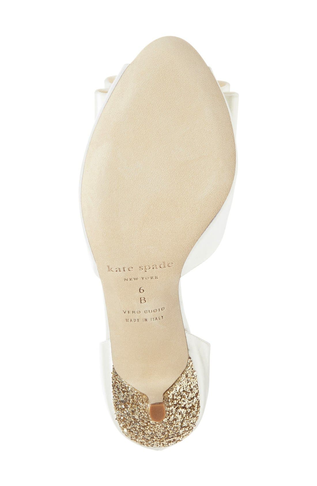 'sela' glitter heel d'orsay pump, Alternate, color, IVORY