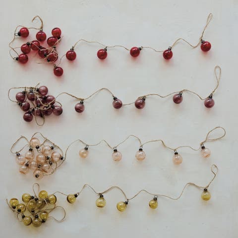 Handblown Glass Ball Garland with Iron Accents