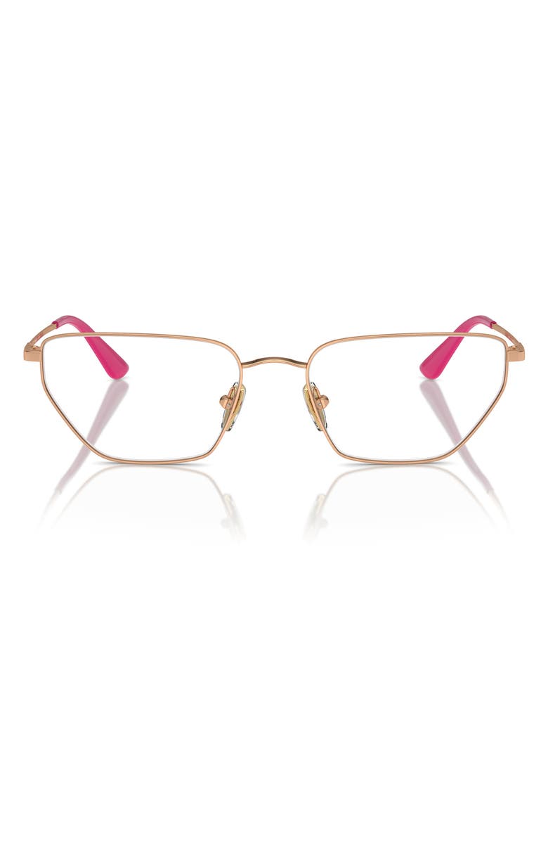 VOGUE 56mm Irregular Optical Glasses, Main, color, Rose Gold