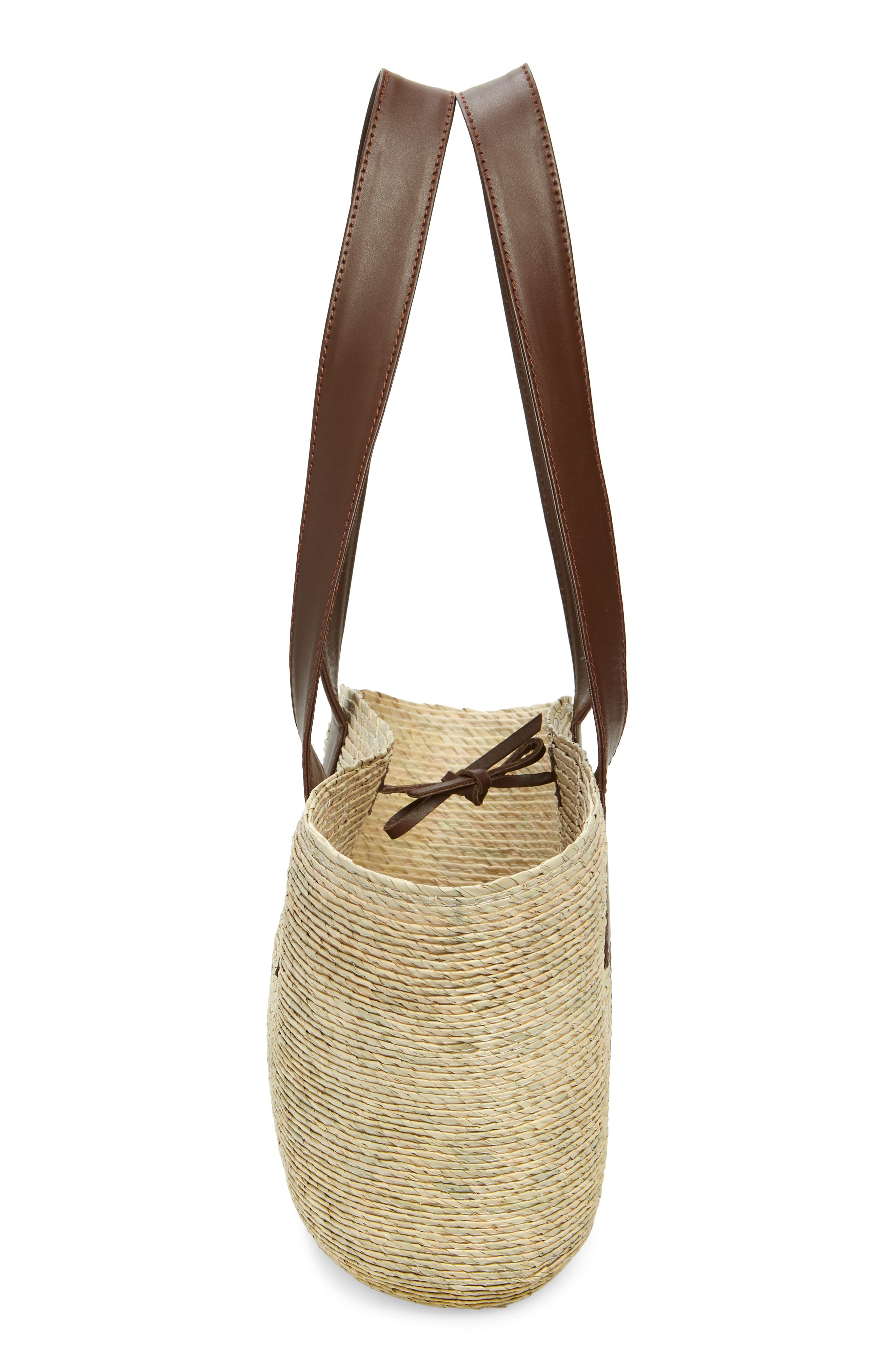 Altuzarra Small Watermill Straw 
Leather Tote, Alternate, color, Praline