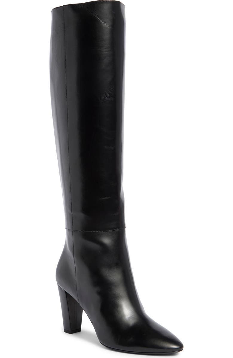 Longchamp Tall Leather Boot, Main, color, Black