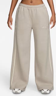 Nike Sportswear Studio Mid Rise Scallop Wide Leg Fleece Pants