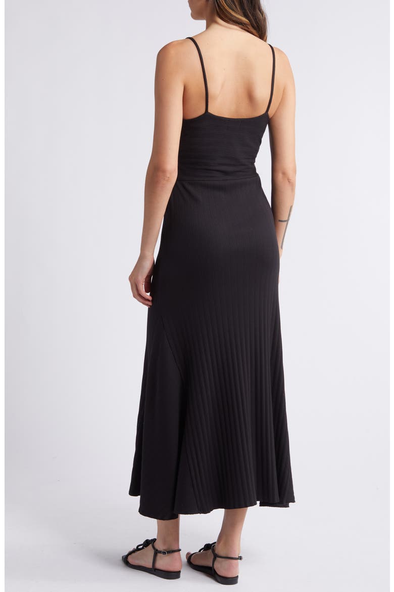 Melanie Rib Midi Dress, Alternate, color, JET BLACK