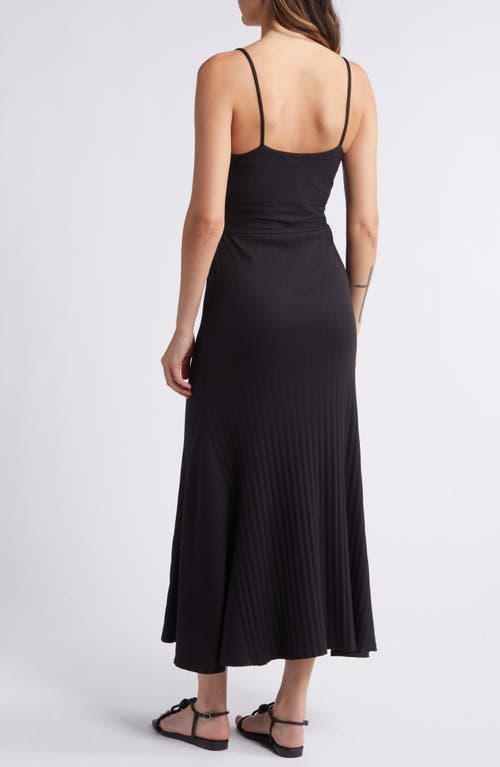 Nation Ltd Melanie Rib Tank Midi Dress In Jet Black