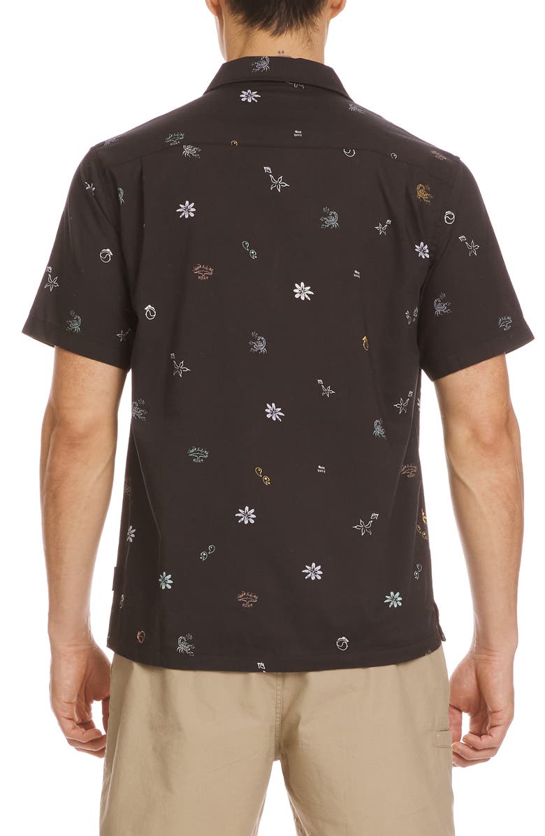 Quiksilver Beach Club Casual Short Sleeve Button-Up Shirt, Alternate, color, Black