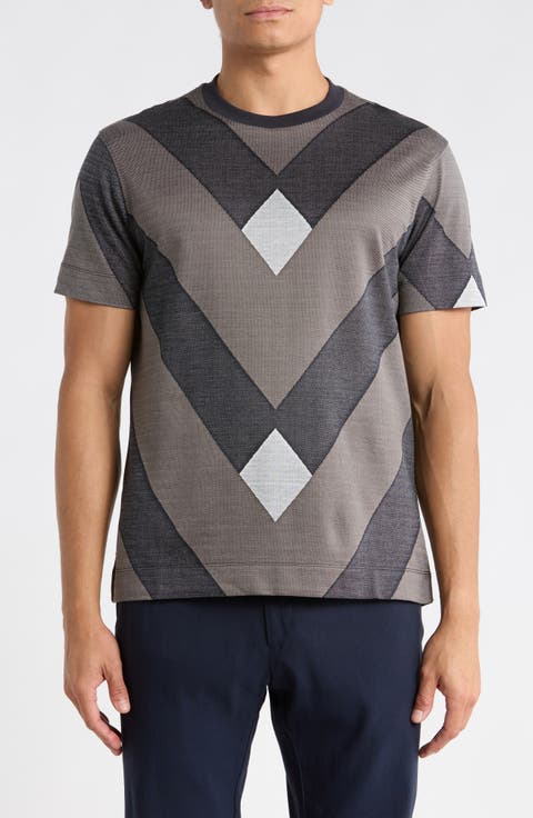 Jacquard Knit Crewneck T-Shirt