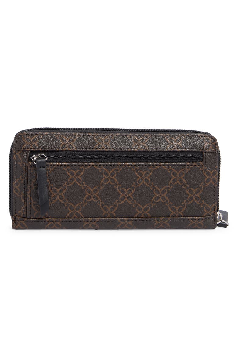Norah Large Zip Around Continental Wallet, Alternate, color, BROWN LOGO/ BLACK