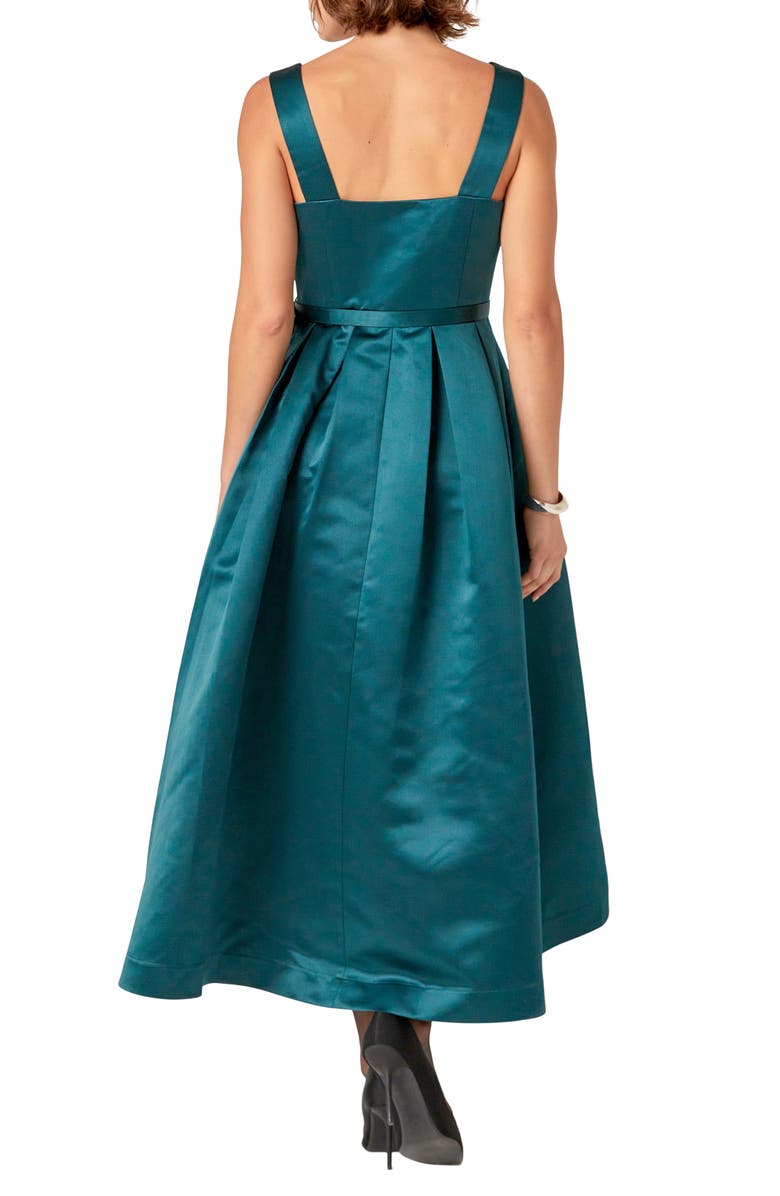 English Factory Pleated Belted Midi Dress, Alternate, color, Green