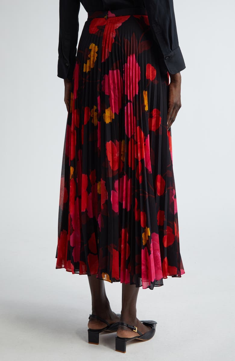 Erdem Floral Print Pleated Skirt, Alternate, color, 
