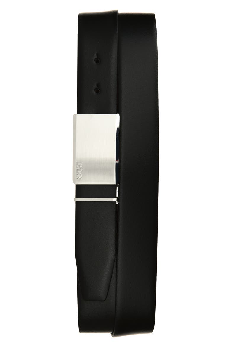 Gesi Leather Belt, Alternate, color, BLACK
