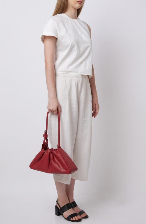 Behno Tina Ruched Leather Baguette Shoulder Bag