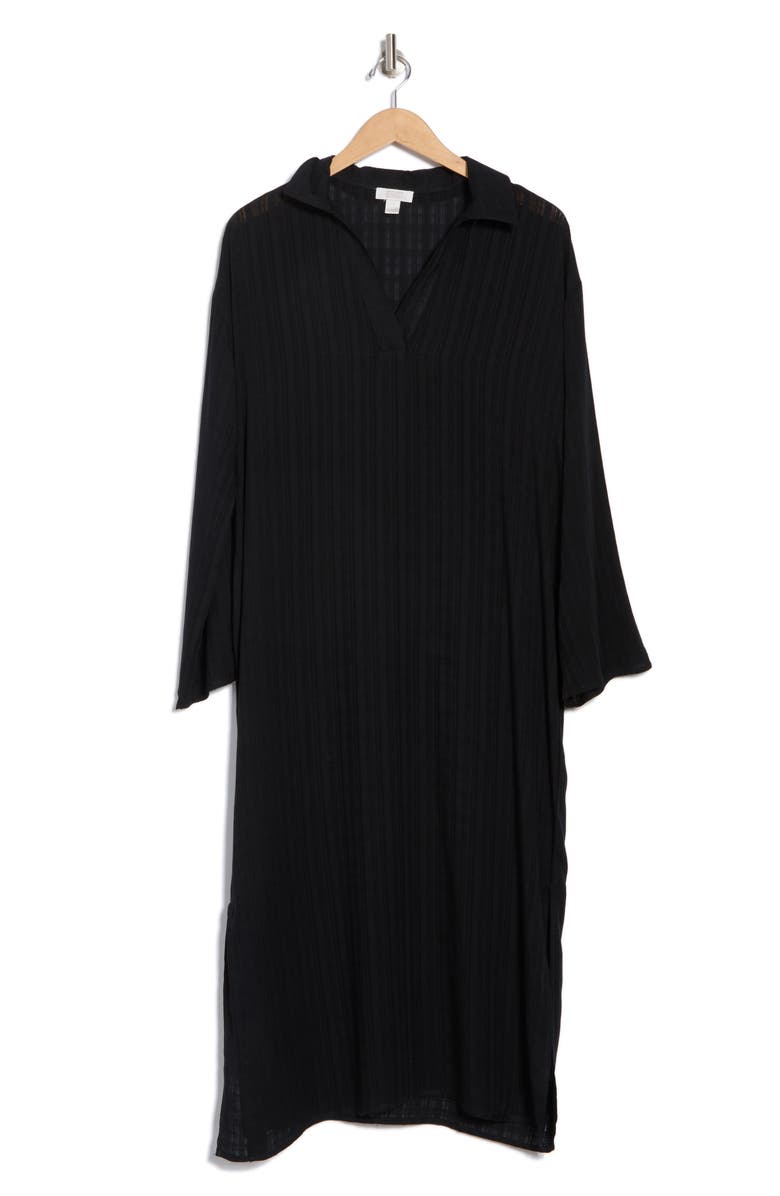 NORDSTROM RACK Long Sleeve Cover-Up Dress, Alternate, color, Black