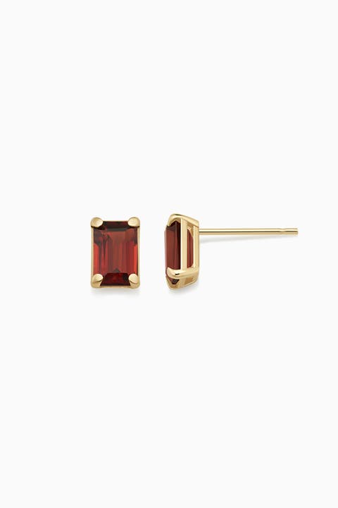 14K Gold Date Me Birthstone Stud Earrings