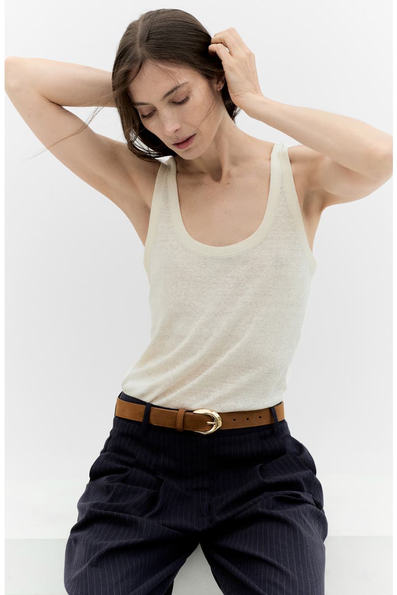Oval Buckle Suede Belt, Alternate, color, BROWN