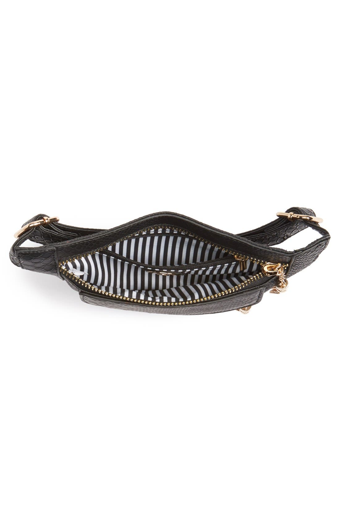 NILA ANTHONY Snake Embossed Belt Bag, Alternate, color, 