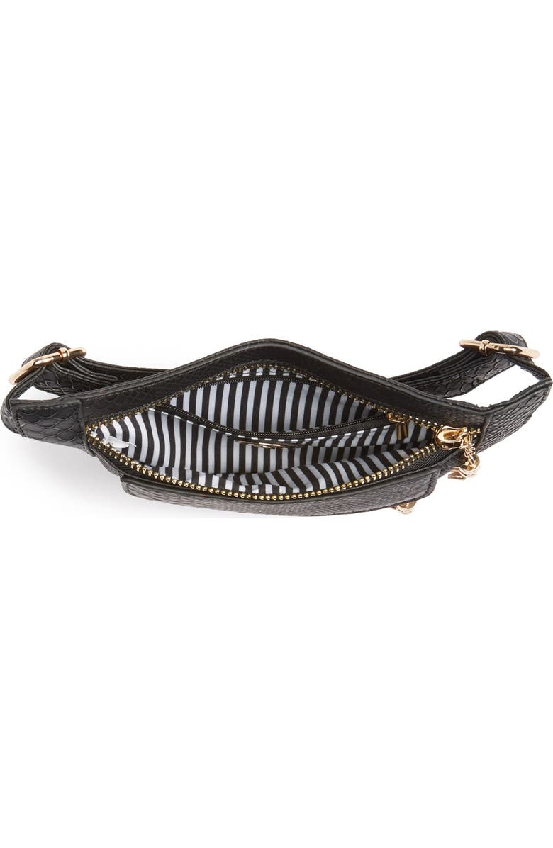 NILA ANTHONY Snake Embossed Belt Bag, Alternate, color,