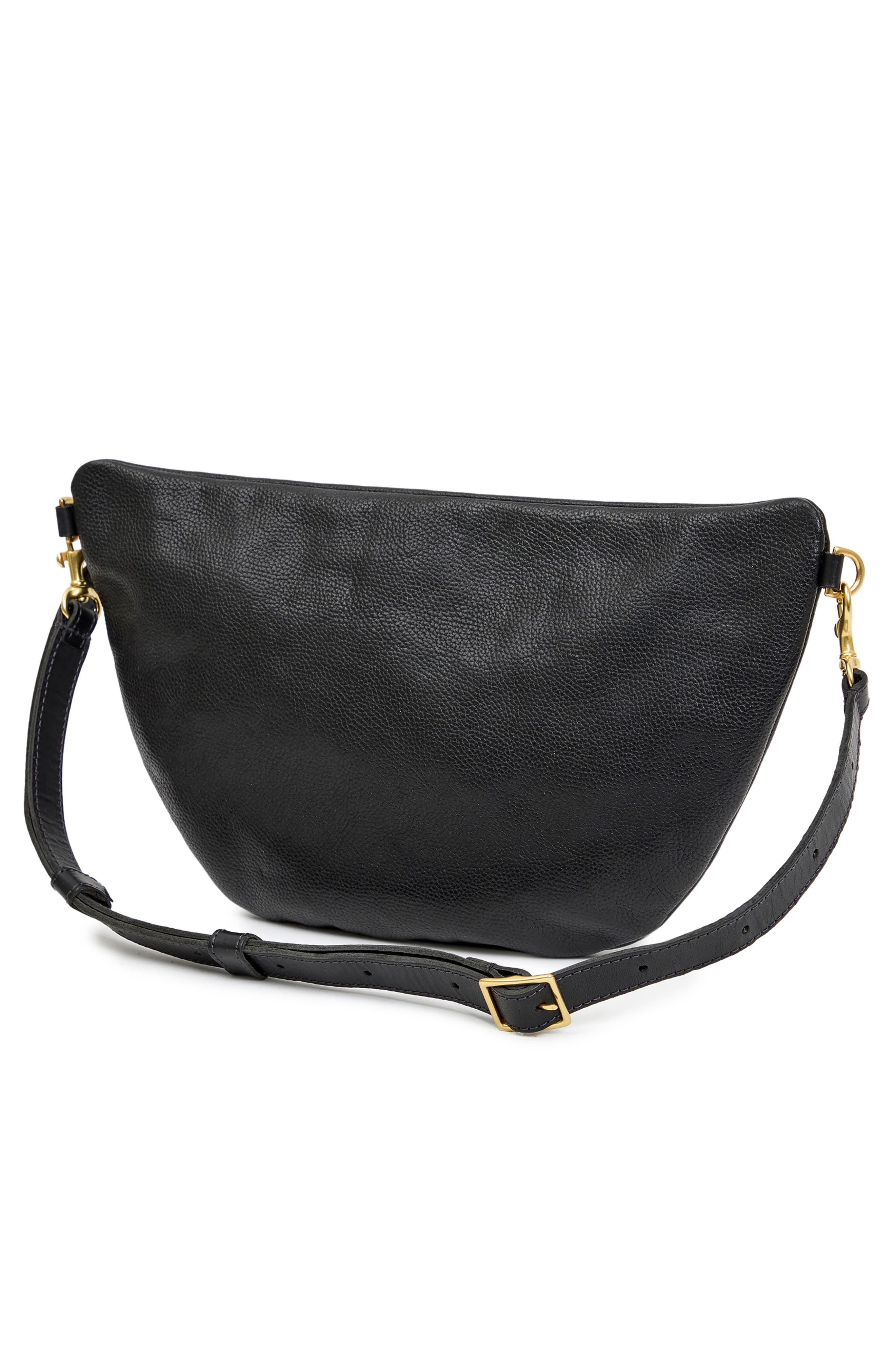 Clare V. Grande Petit Caviar Leather Belt Bag, Alternate, color, Black