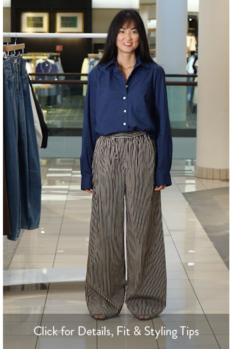 Striped Pull On Pants with Side Slits video