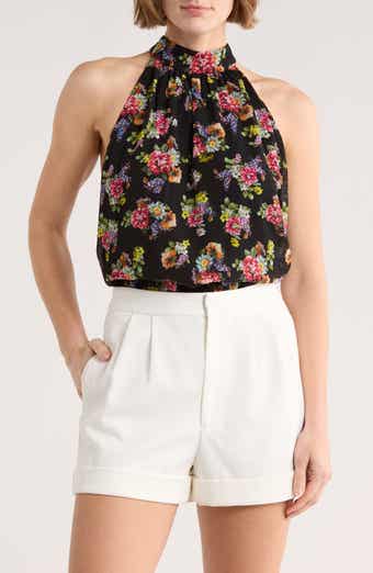 Alice + Olivia Maris Floral Halter Top