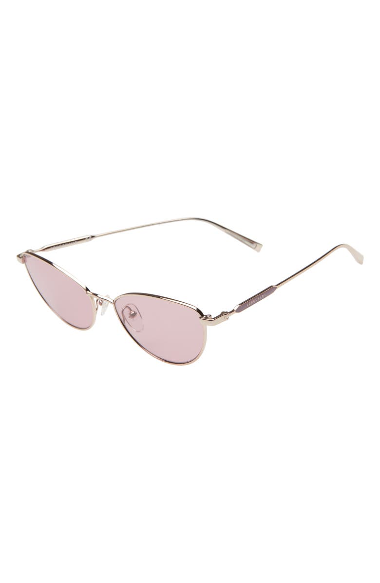 Longchamp 55mm Oval Sunglasses, Alternate, color, Rose Gold/ Lilac