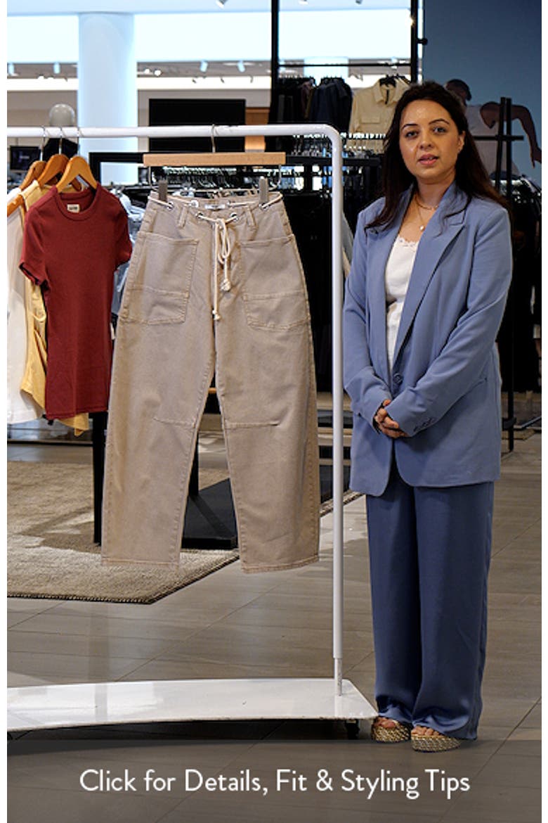 High Waist Drawstring Barrel Leg Jeans video