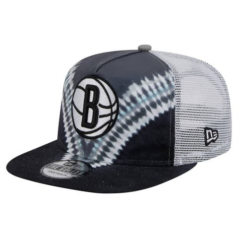Men's New Era Black/Gray Brooklyn Nets Throwback Dye Golfer Snapback Hat