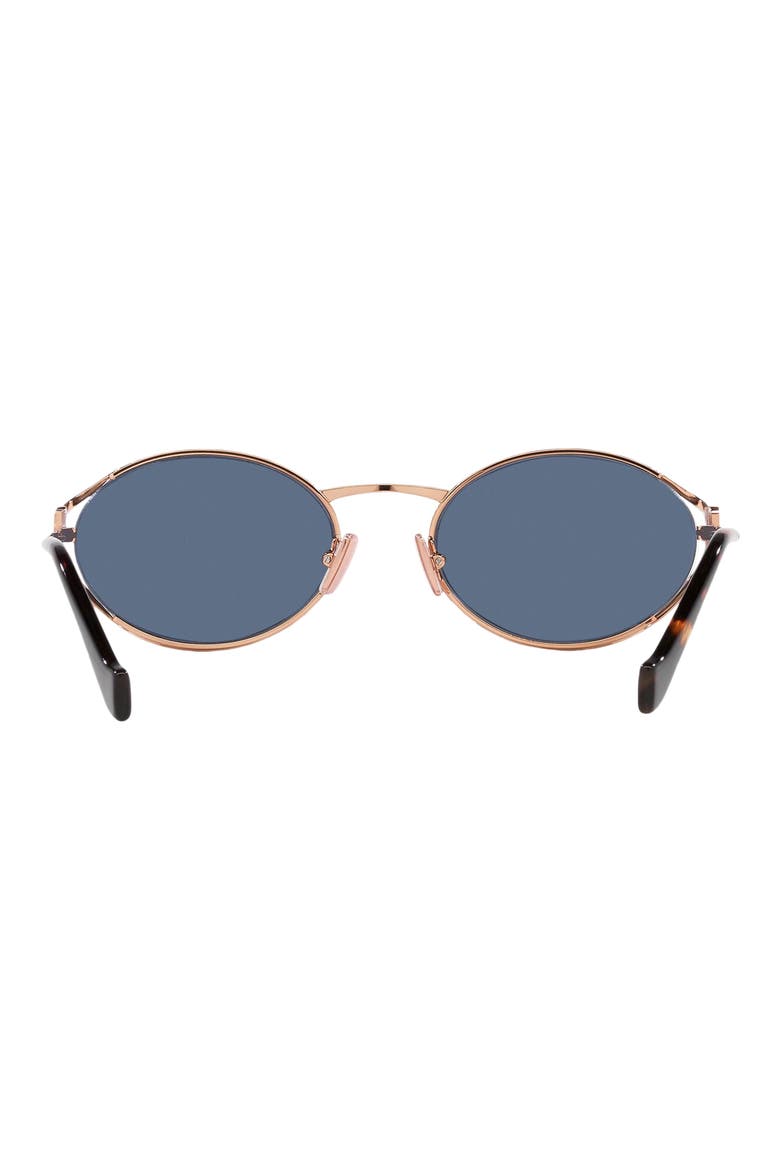 54mm Oval Sunglasses, Alternate, color, PINK GOLD / DARK BLUE