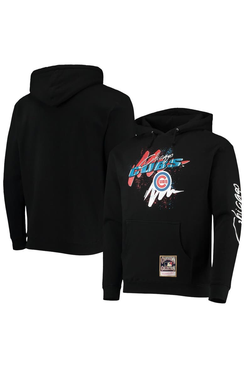 Men's Mitchell & Ness Black Chicago Cubs Hyper Hoops Pullover Hoodie, Alternate, color, Black