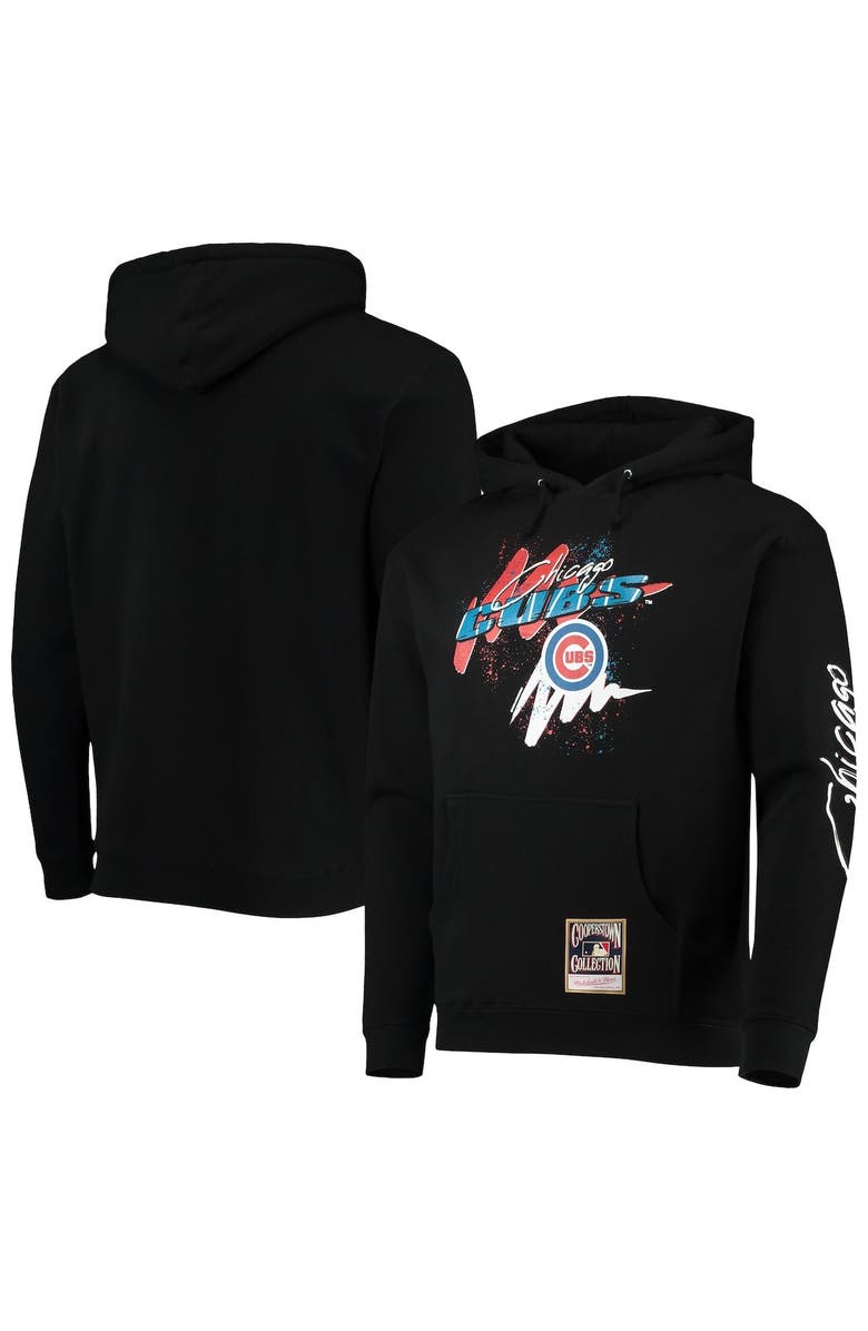 Mitchell & Ness Men's Mitchell & Ness Black Chicago Cubs Hyper Hoops Pullover Hoodie, Alternate, color, Black