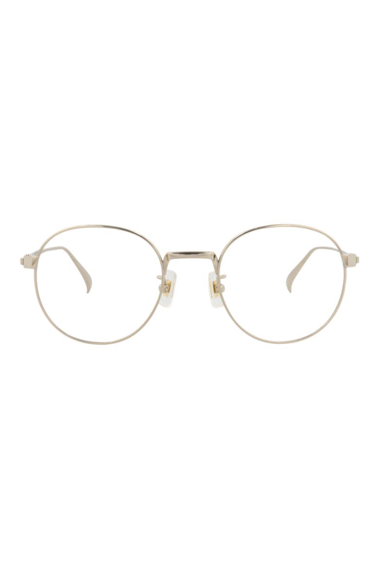 49mm Round Optical Glasses, Main, color, GOLD GOLD TRANSPARENT