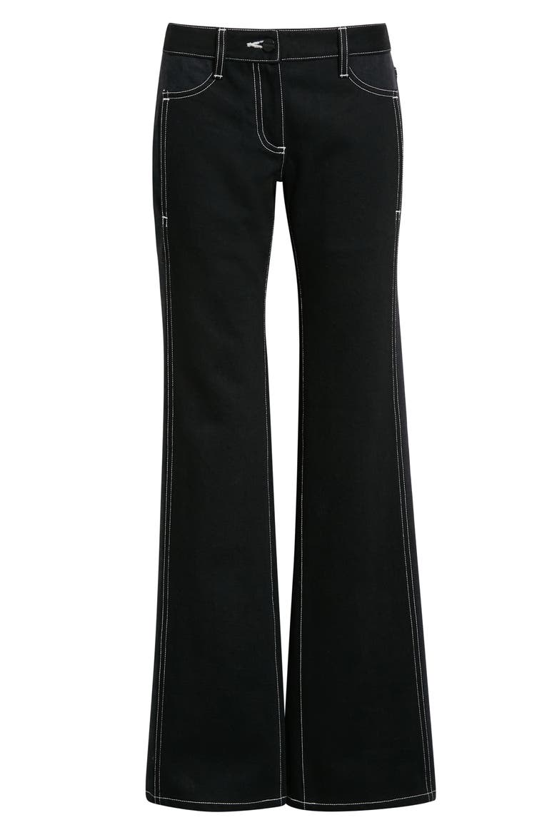 Spliced Low Rise Bootcut Jeans, Alternate, color, BLACK