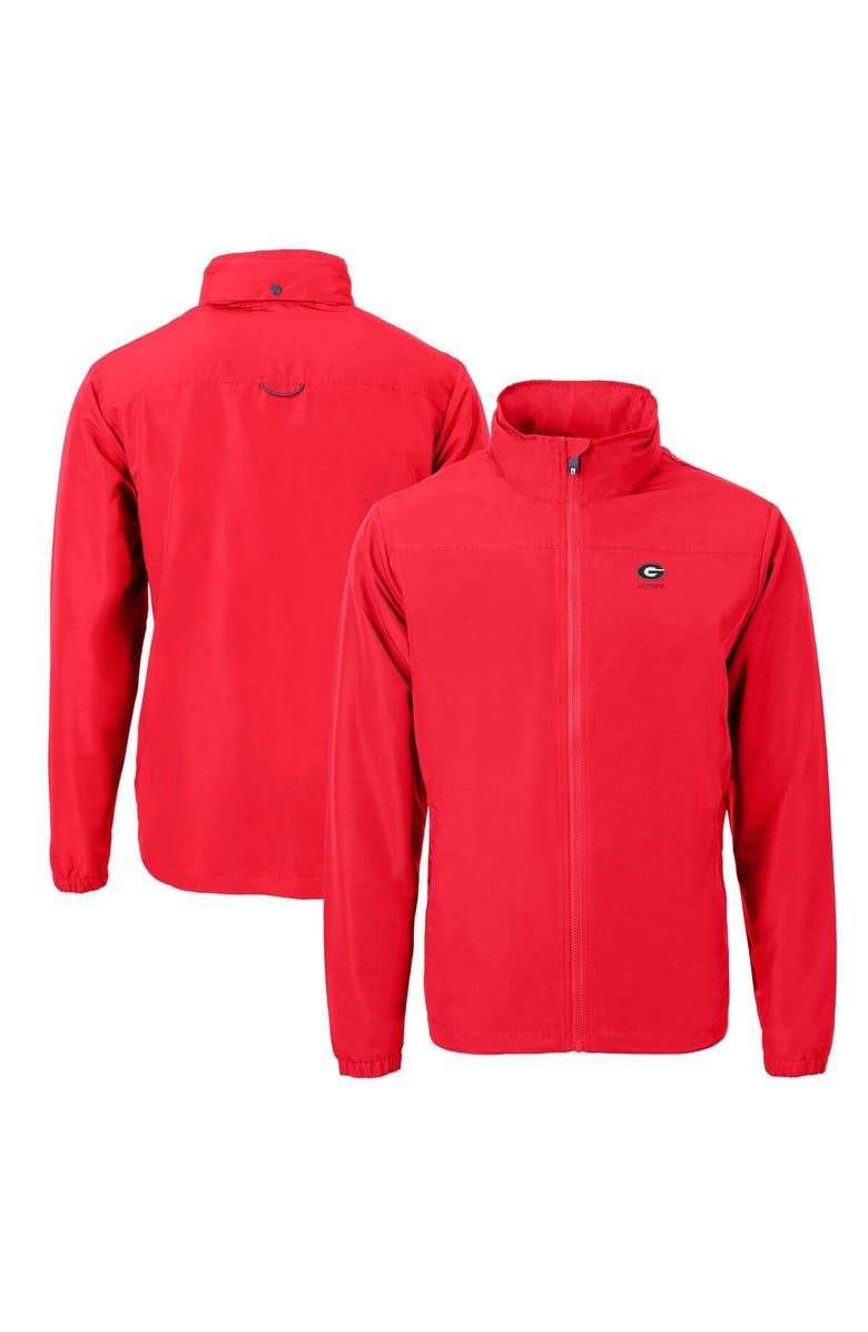 Cutter & Buck Men's Cutter & Buck  Red Georgia Bulldogs Alumni Logo Charter Eco Knit Recycled Full-Zip Jacket, Main, color, 