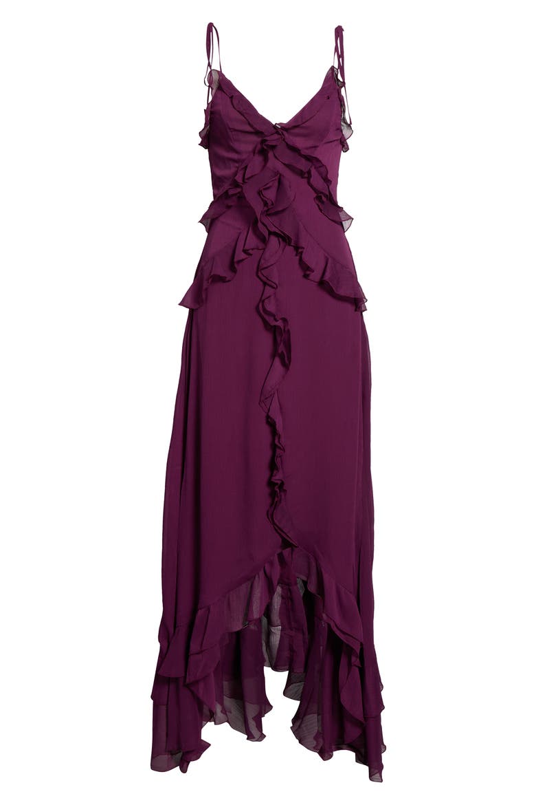 Jamie Asymmetric Ruffle Dress, Alternate, color, PLUM