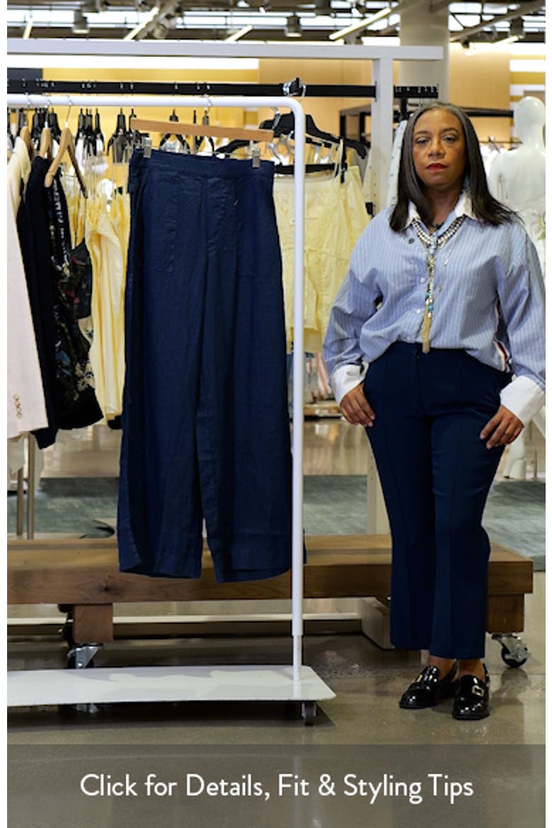 Patch Pocket Pull-On Wide Leg Linen Pants video
