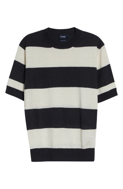 Stripe Linen & Cotton T-Shirt