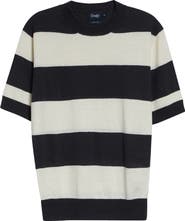 Drake's Stripe Linen & Cotton T-Shirt